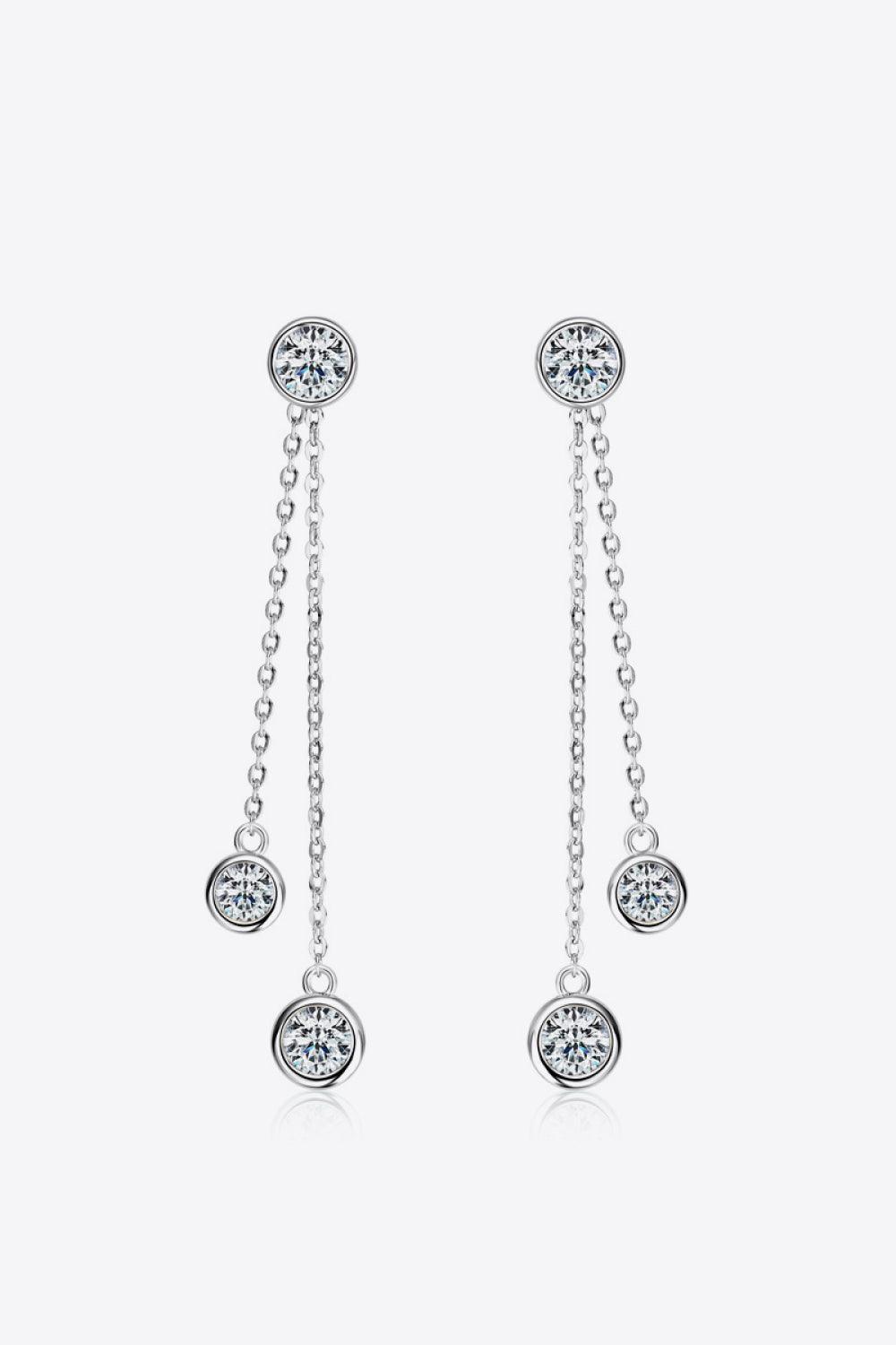 2.6 Carat Moissanite 925 Sterling Silver Earrings.