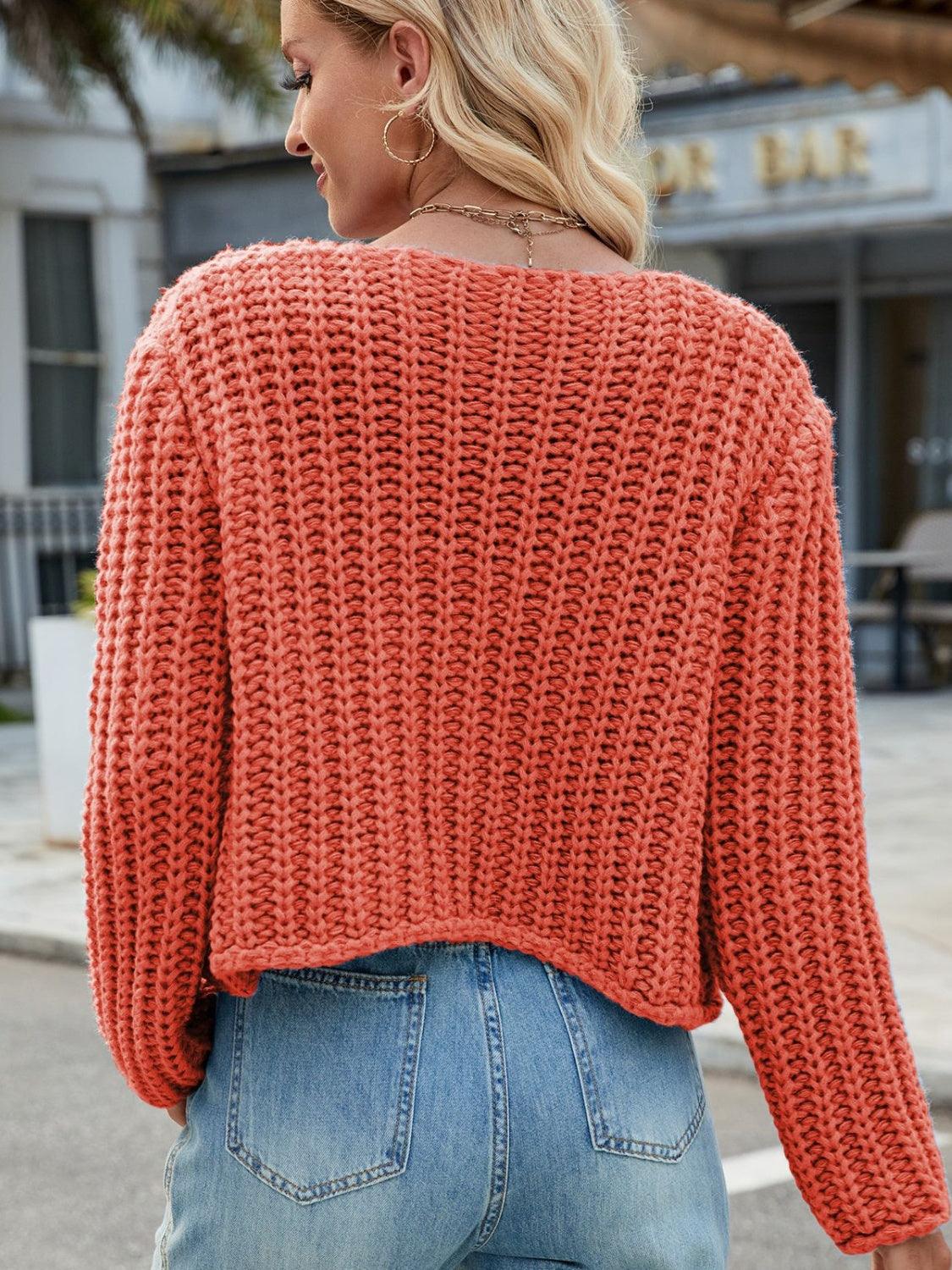 Round Neck Button Up Cardigan with Pockets - SHANKARA CHÉRIE