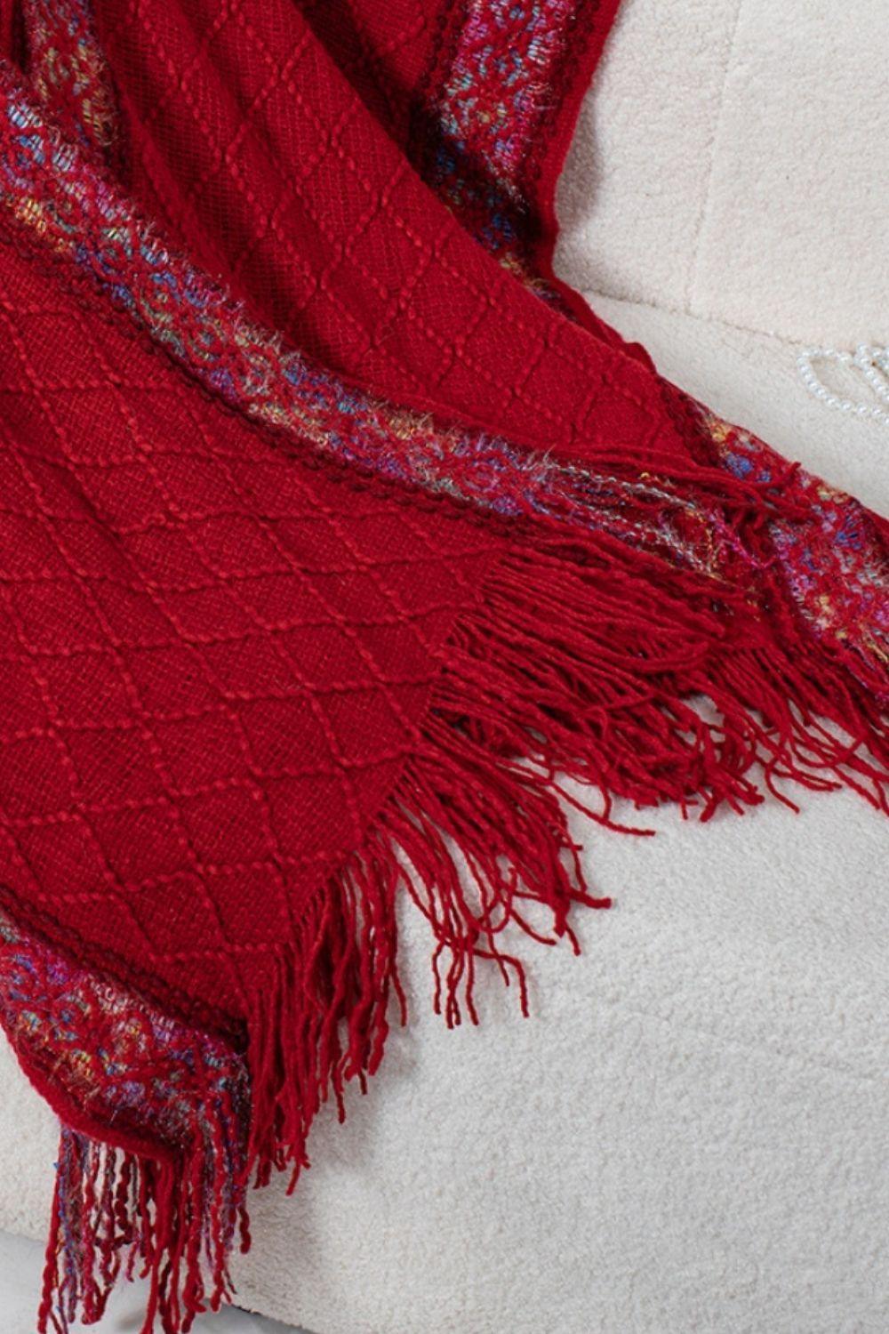 Fringe Half Sleeve Hooded Poncho.