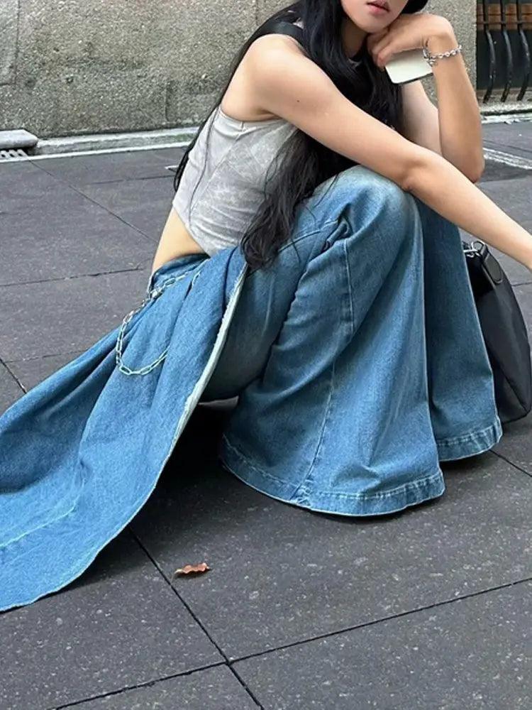 Skojt Skirt Jean flared pants.