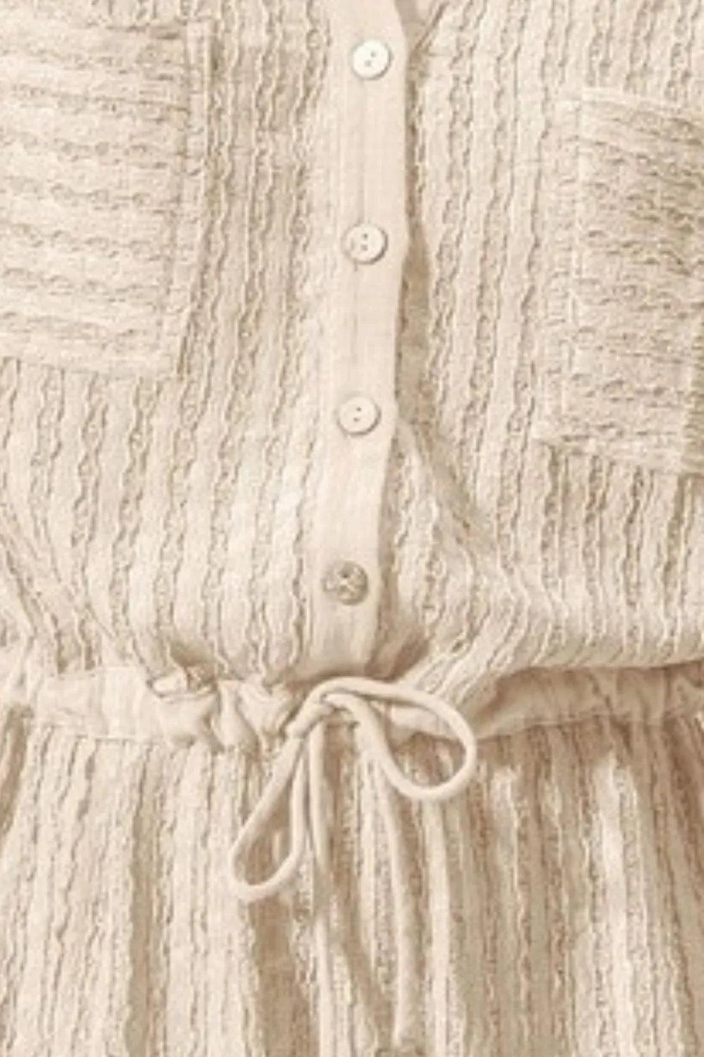 SO ME Textured Knit Button Front Romper.