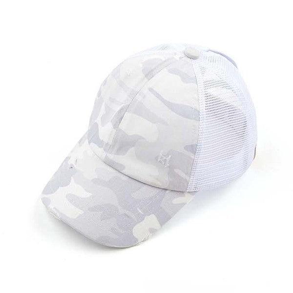 CC Camo Criss-Cross Ponytail Caps.