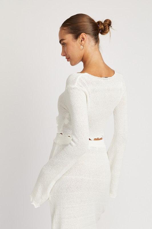 Cropped Knitted Cardigan.