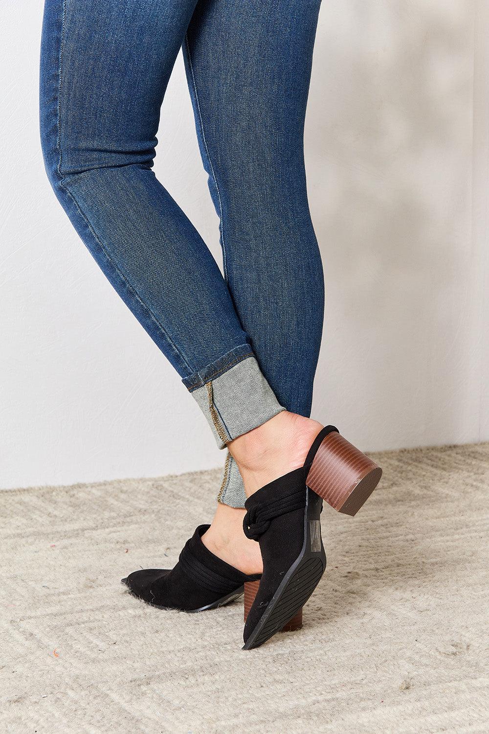 East Lion Corp Pointed-Toe Braided Trim Mules.