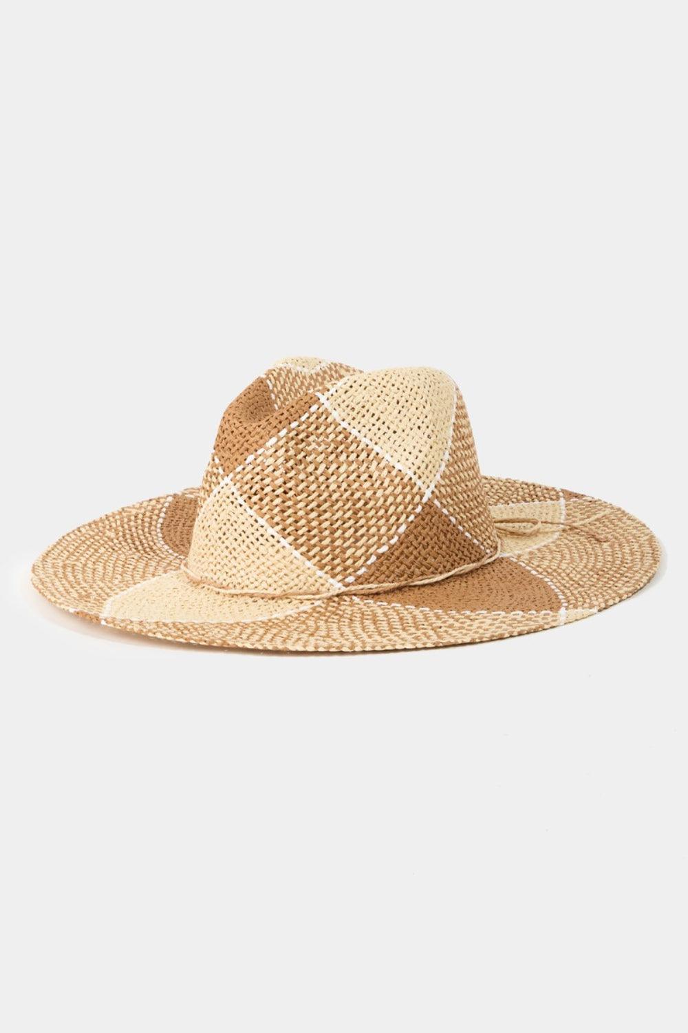 Fame Contrast Straw Braid Hat.