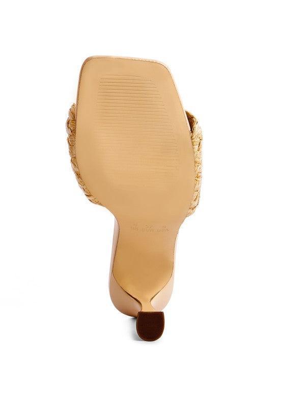 Ny Tour Braided Strap Heeled Sandals.