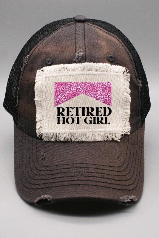 Pink Leopard Retired Hot Girl Patch Trucker Hat.