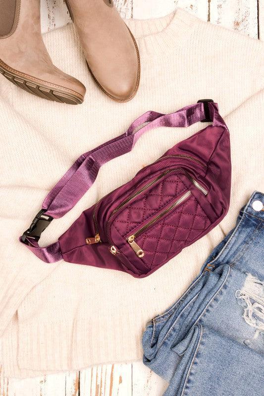 Quilted Belt Sling Bum Bag.