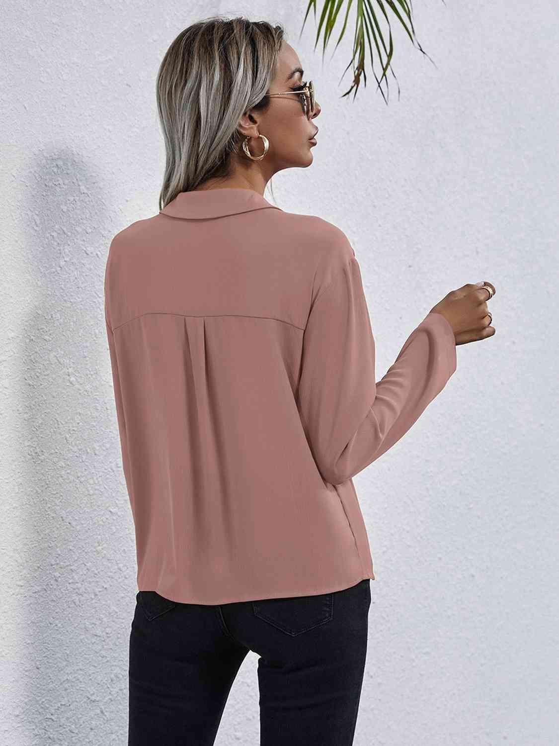 Collared Neck Button Down Shirt.