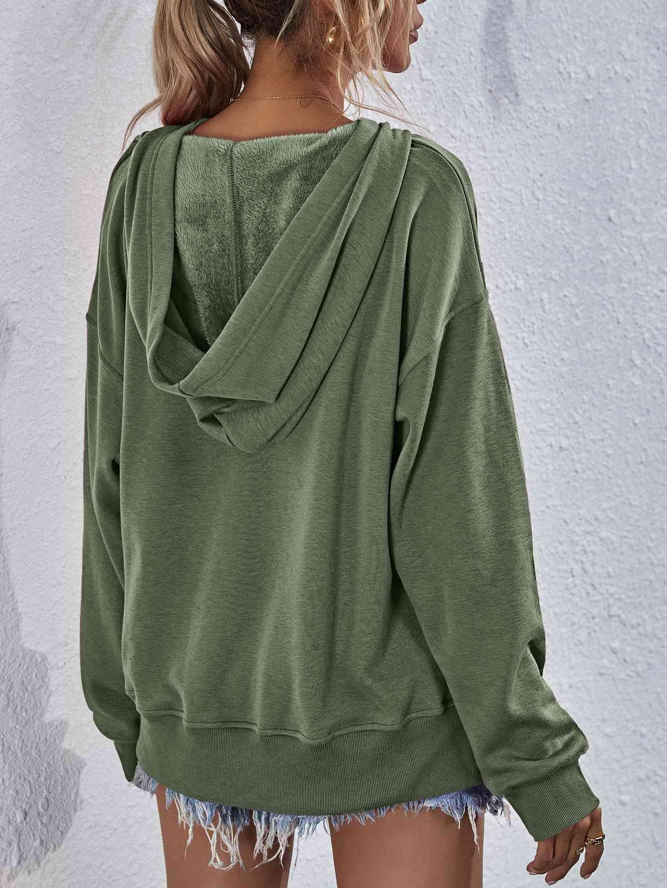 Dropped Shoulder Slit Hoodie - SHANKARA CHÉRIE