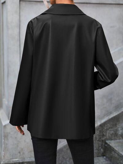 Pocketed Button Up Collared Neck Blazer.