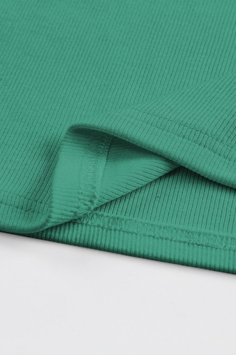 Ribbed Round Neck Cropped Tank.