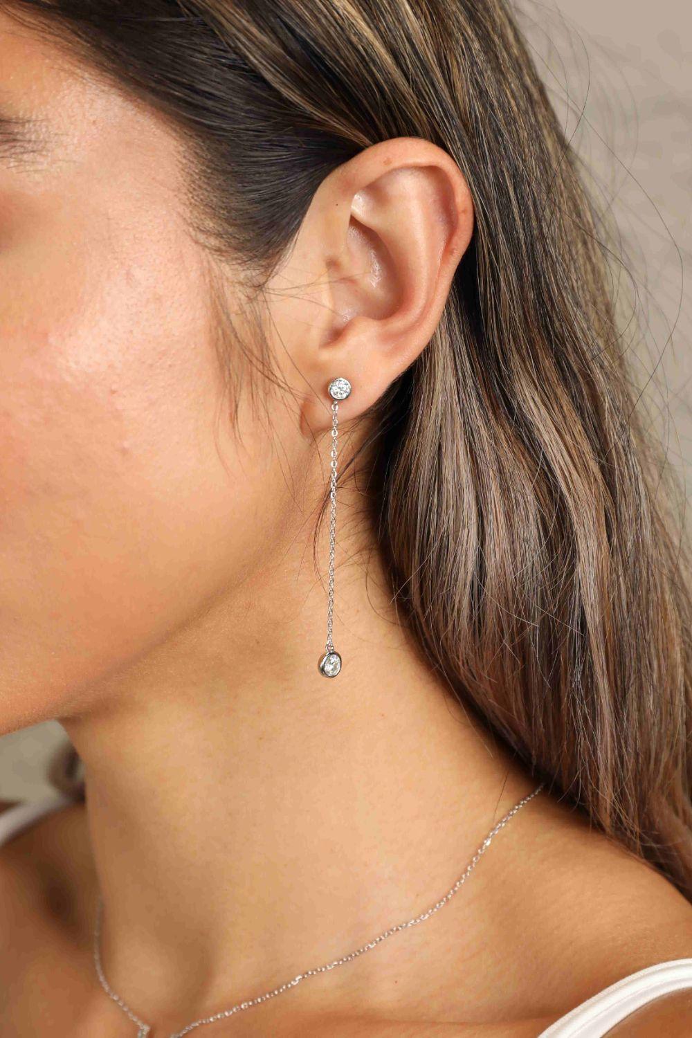 Adored Moissanite Chain Earrings.