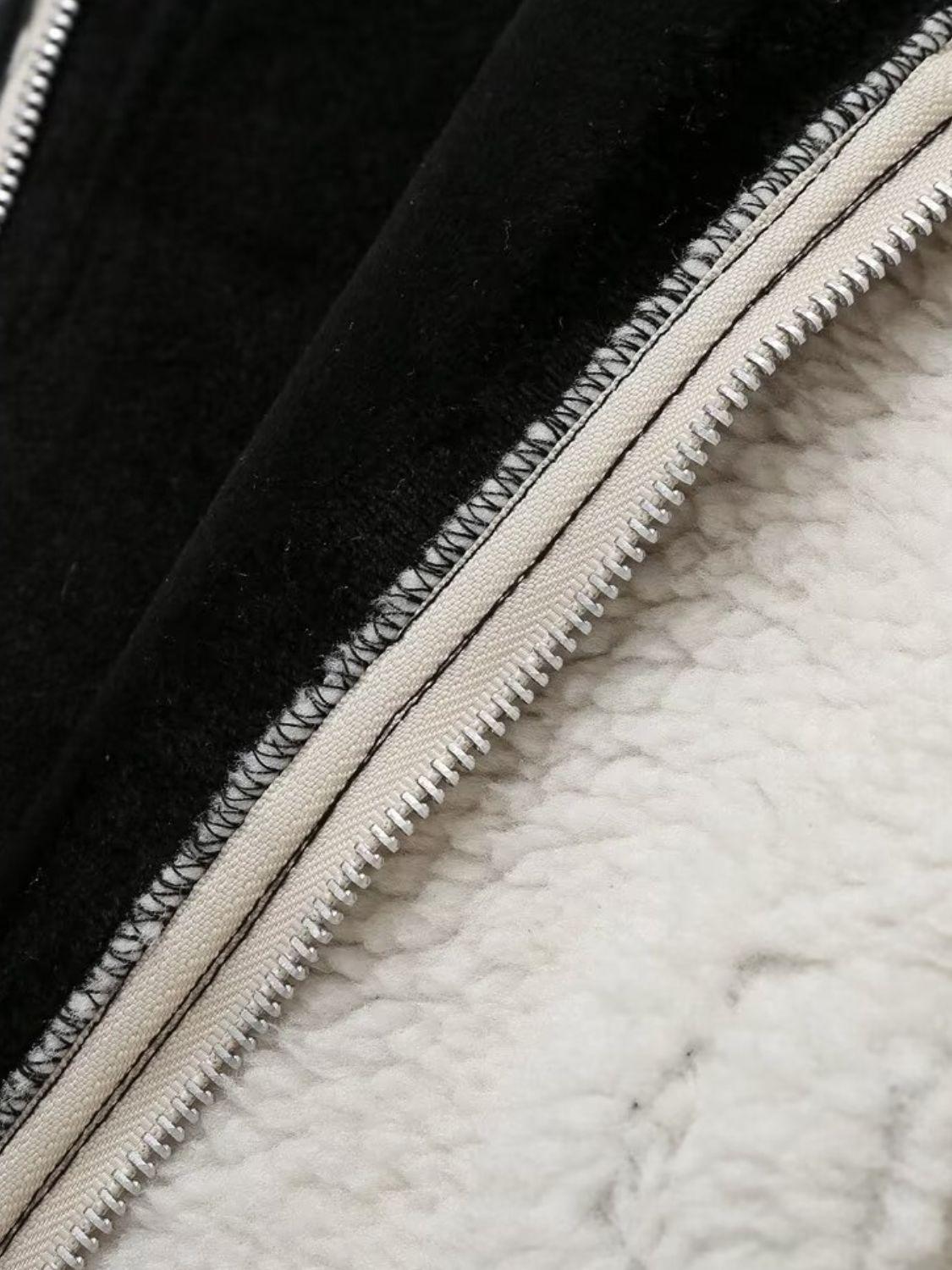 Zip Up Long Sleeve Sherpa Jacket.