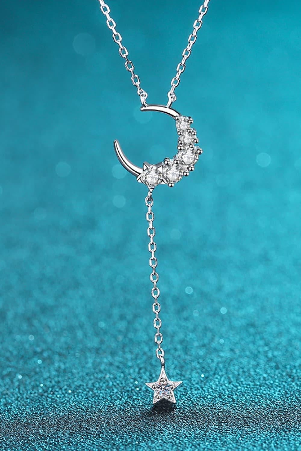Star & Moon Moissanite Necklace.