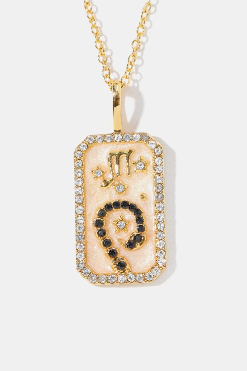 Rhinestone Constellation Pendant Copper Necklace.