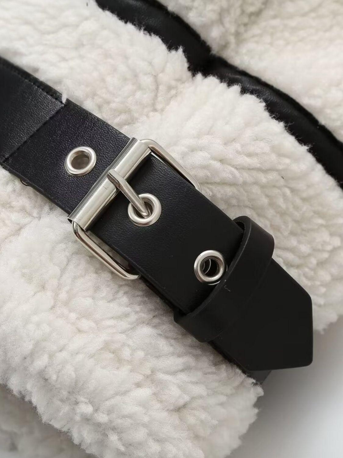 Zip Up Long Sleeve Sherpa Jacket.