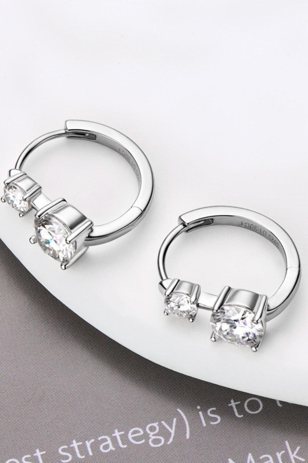 1.3 Carat Moissanite 925 Sterling Silver Earrings.