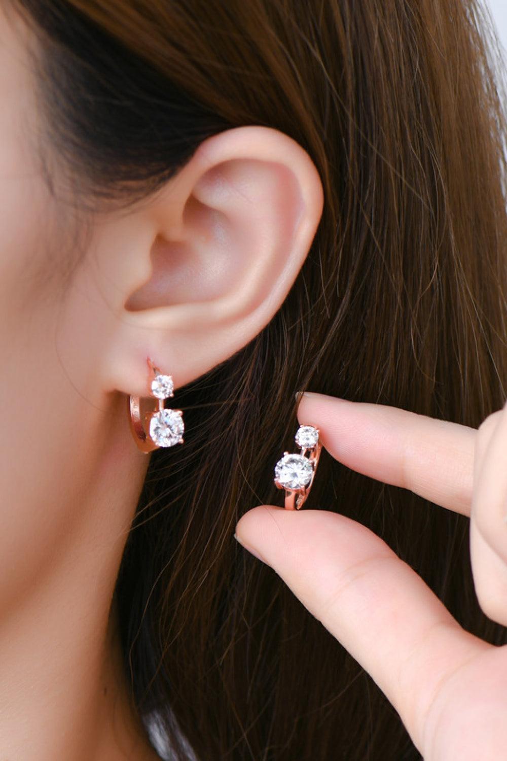 1.3 Carat Moissanite 925 Sterling Silver Earrings.
