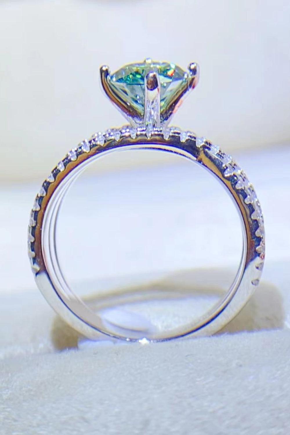 1 Carat Moissanite Contrast 925 Sterling Silver Ring.