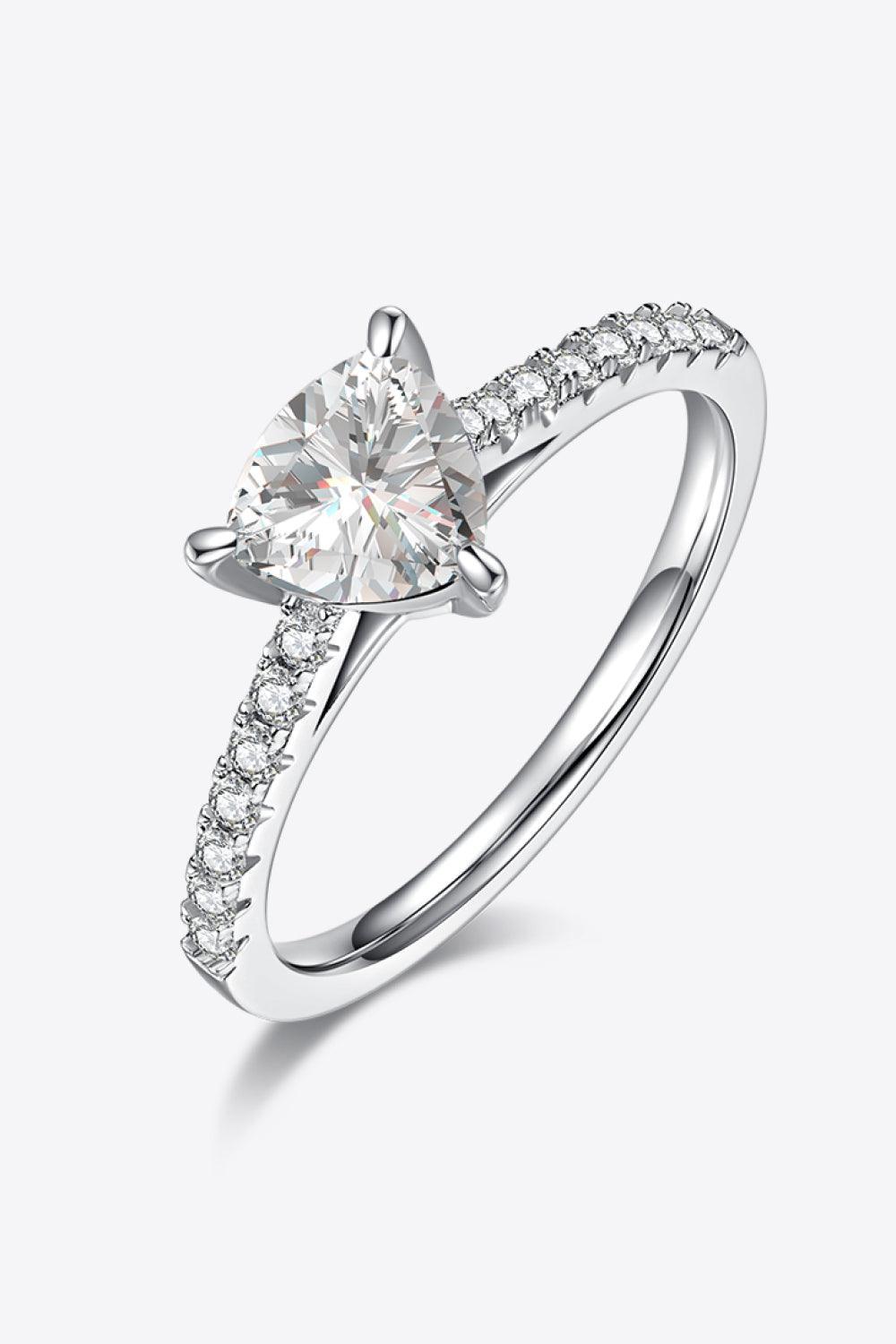 1 Carat Moissanite Triangle 925 Sterling Silver Ring.