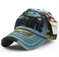 Camouflage Daxie Distressed Embroidered Cotton Baseball Cap.