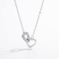 925 Sterling Silver Inlaid Zircon Heart Necklace.