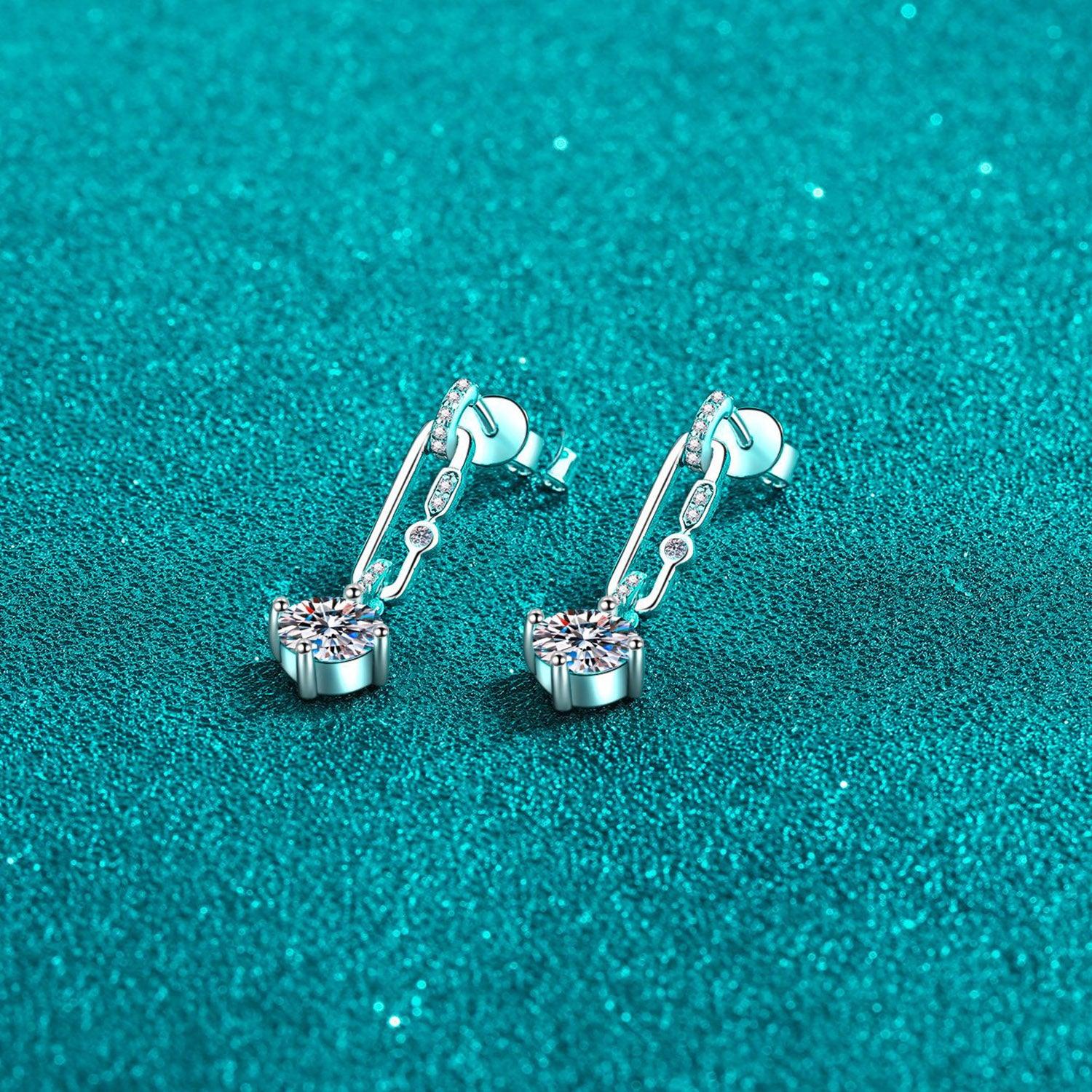 2 Carat Moissanite 925 Sterling Silver Earrings.