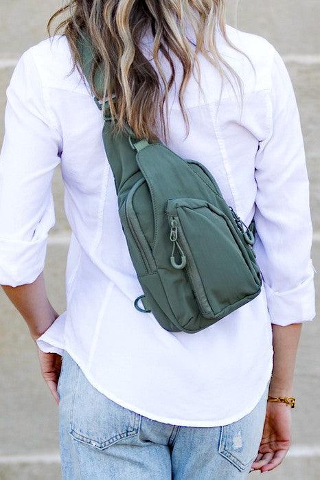 Pippa Reversible Nylon Sling Bag.