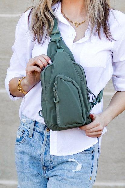 Pippa Reversible Nylon Sling Bag.