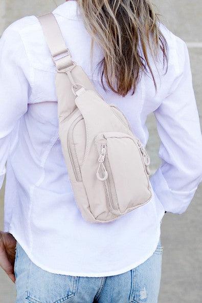 Pippa Reversible Nylon Sling Bag.