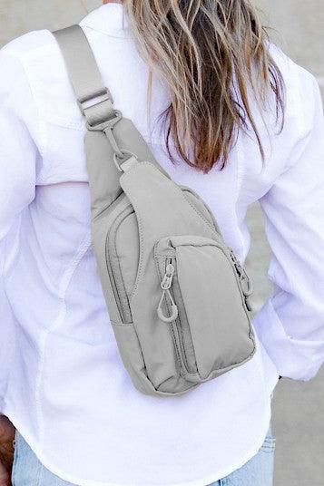 Pippa Reversible Nylon Sling Bag.
