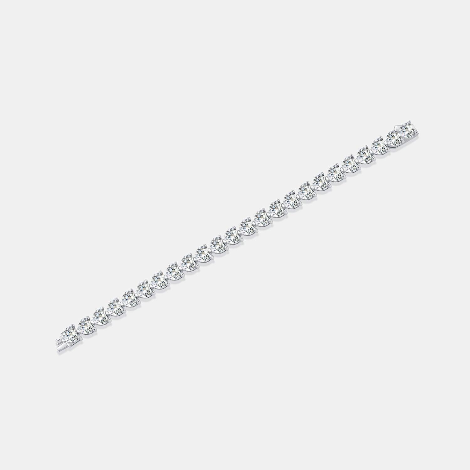 24 Carat Moissanite 925 Sterling Silver Heart Bracelet - SHANKARA CHÉRIE