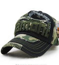 Camouflage Daxie Distressed Embroidered Cotton Baseball Cap.