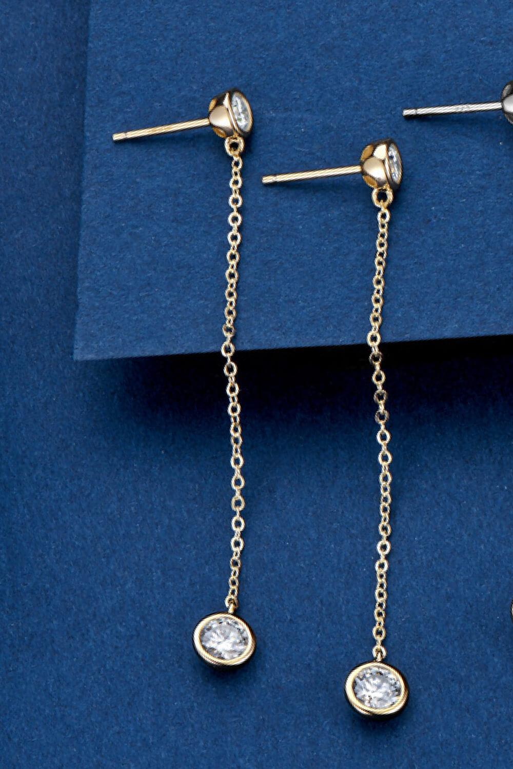 Adored Moissanite Chain Earrings.