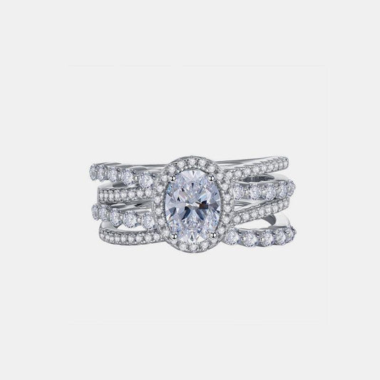 3 Carat Moissanite 925 Sterling Silver Layered Ring - SHANKARA CHÉRIE