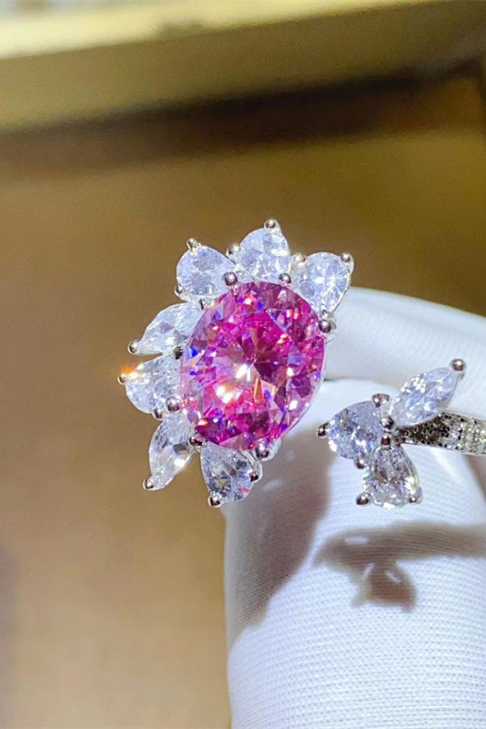3 Carat Moissanite 925 Sterling Silver Open Ring.