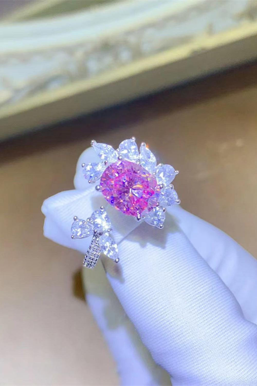 3 Carat Moissanite 925 Sterling Silver Open Ring.