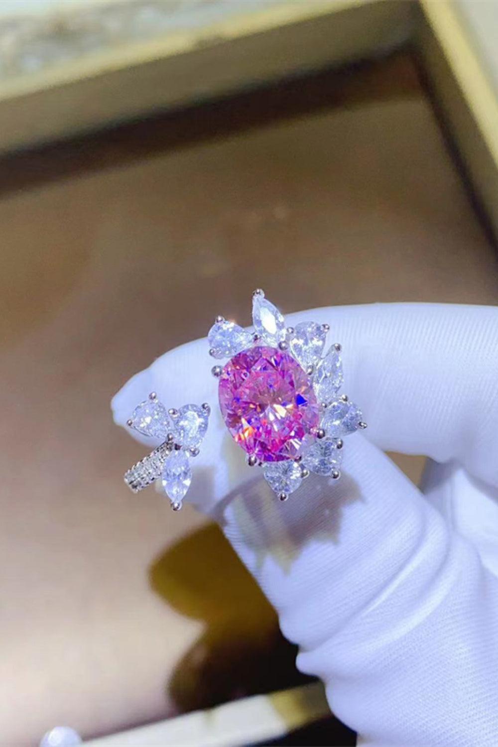 3 Carat Moissanite 925 Sterling Silver Open Ring.