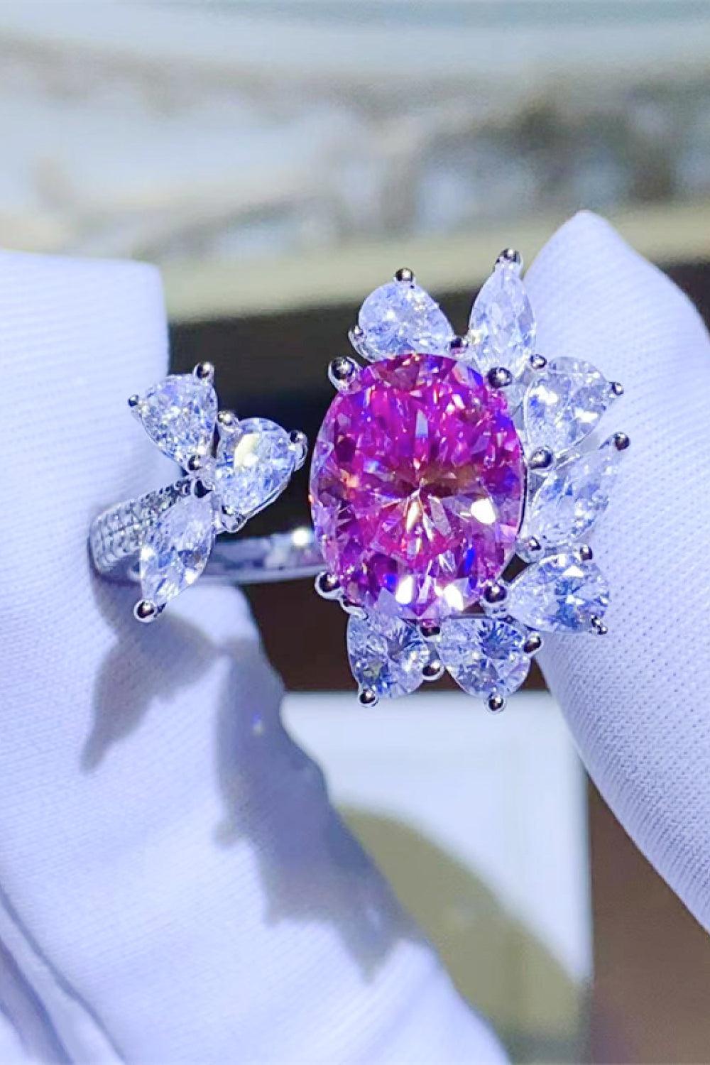 3 Carat Moissanite 925 Sterling Silver Open Ring.