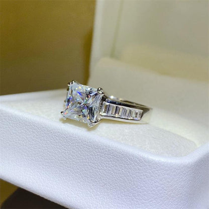 3 Carat Moissanite 925 Sterling Silver Square Shape Ring - SHANKARA CHÉRIE