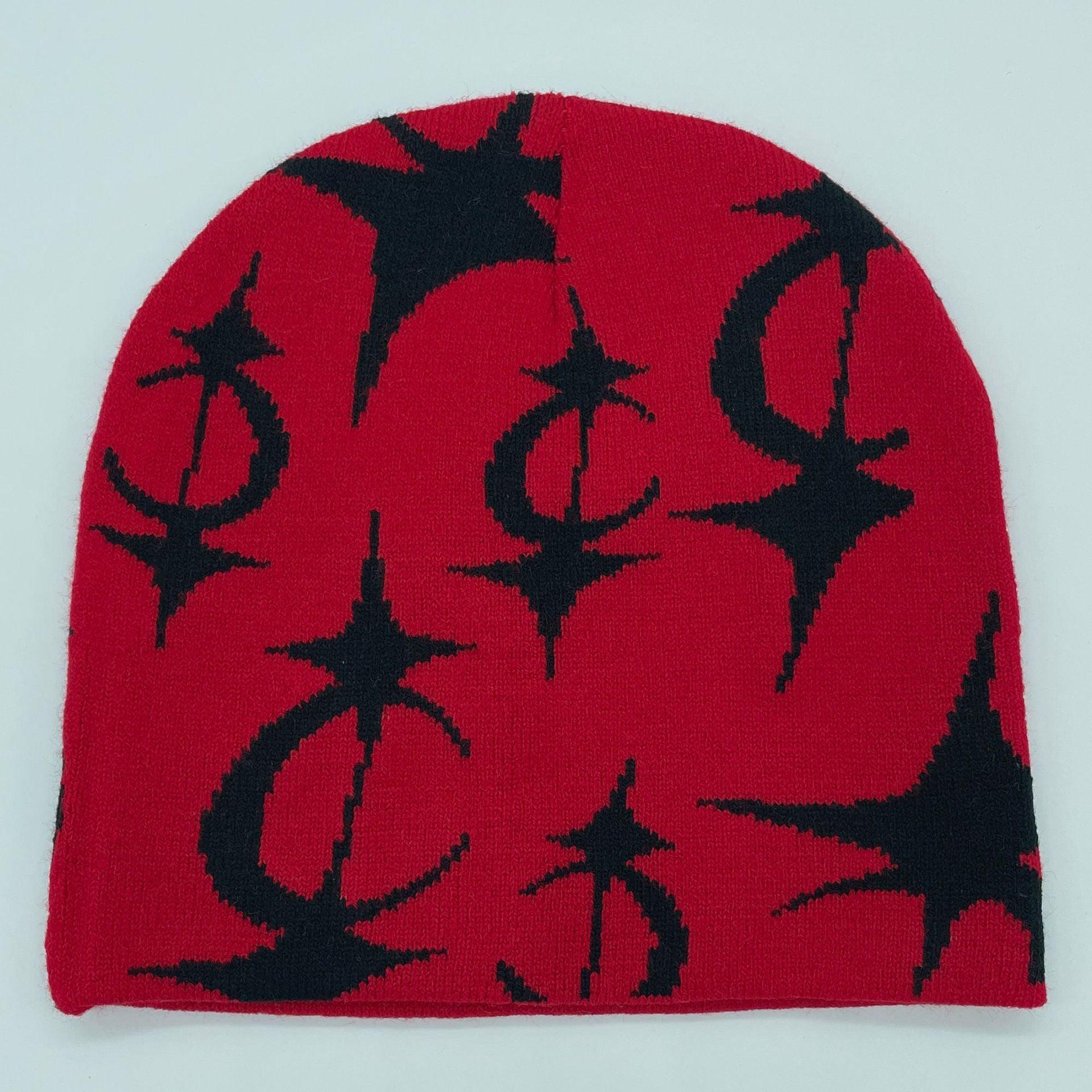 Five Pointed Star Jacquard Knitted Hat.