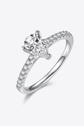1 Carat Moissanite 925 Sterling Silver Side Stone Ring.