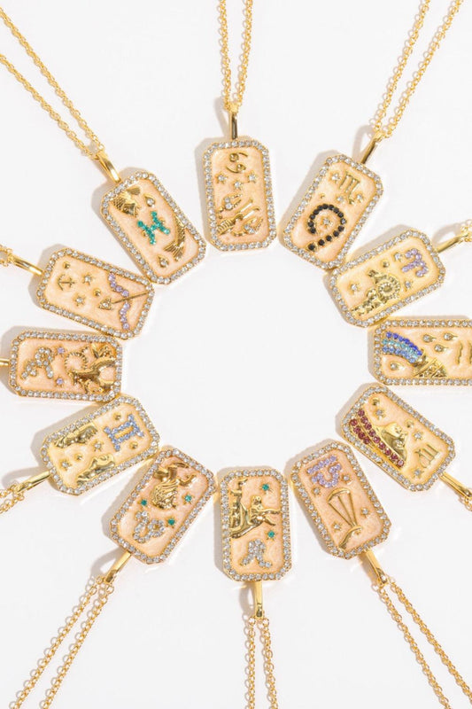 Rhinestone Constellation Pendant Copper Necklace.