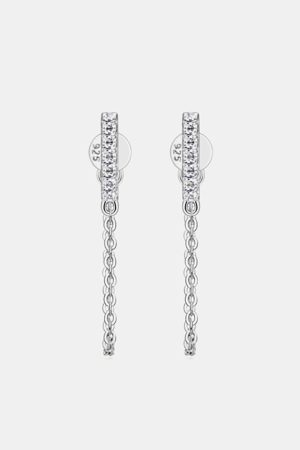 Moissanite 925 Sterling Silver Connected Earrings.