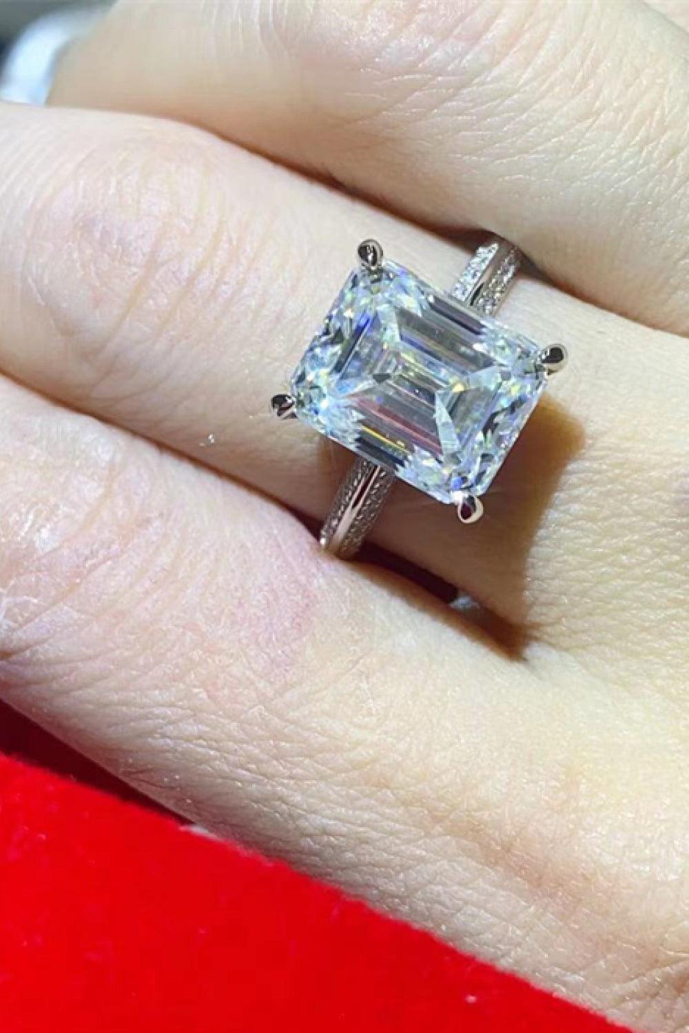 5 Carat Moissanite Platinum-Plated Ring.
