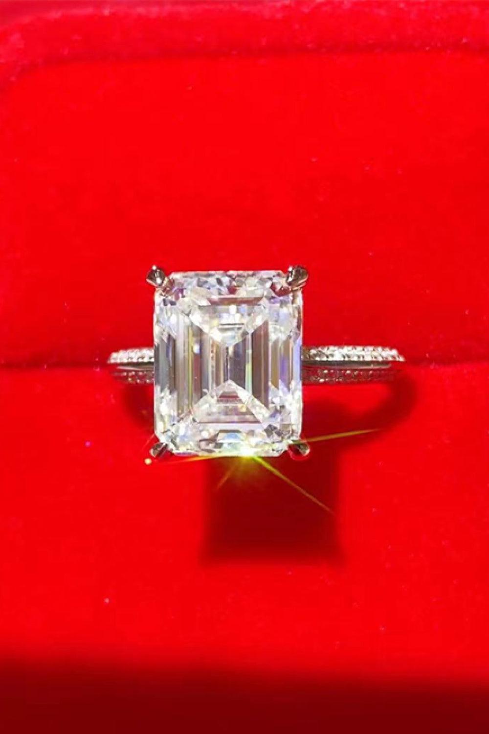 5 Carat Moissanite Platinum-Plated Ring.