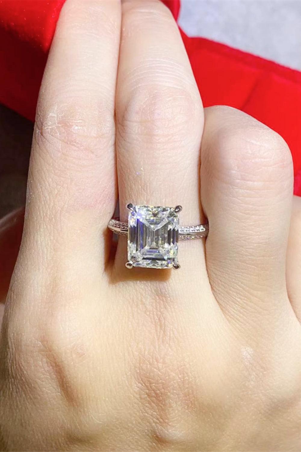 5 Carat Moissanite Platinum-Plated Ring.