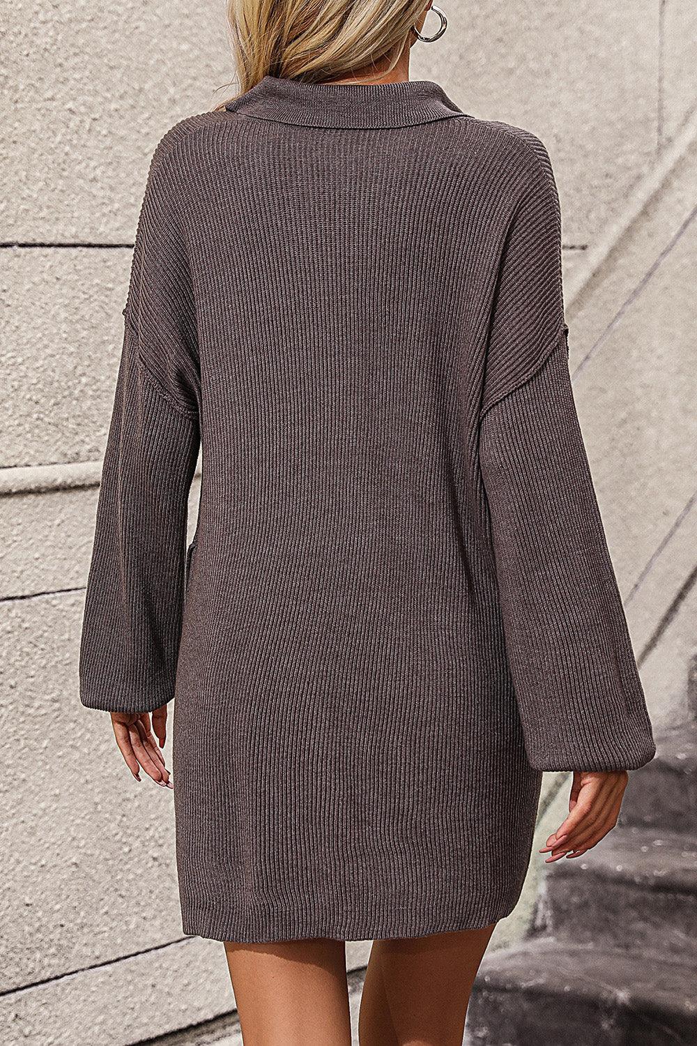 Connie Collared Knit Sweater Dress.