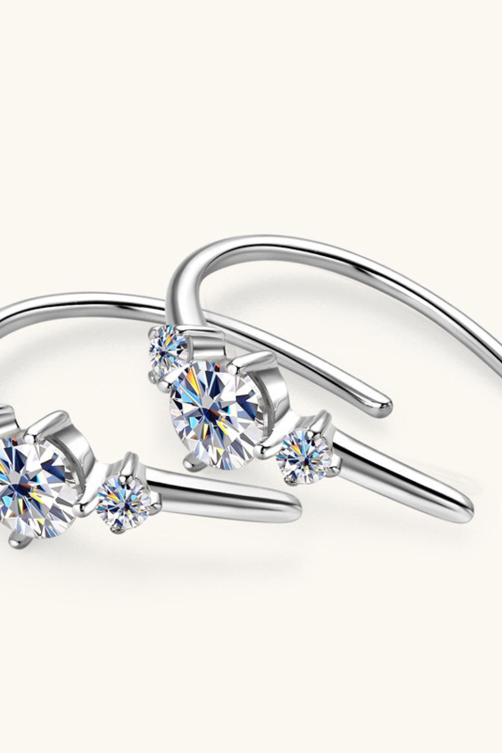 Moissanite 925 Sterling Silver Earrings.
